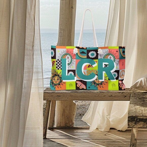 Personalized Bag, Weekender Bag, Custom Bag, Monogram Bag, Celestial Sun Moon, W - Picture 8 of 10